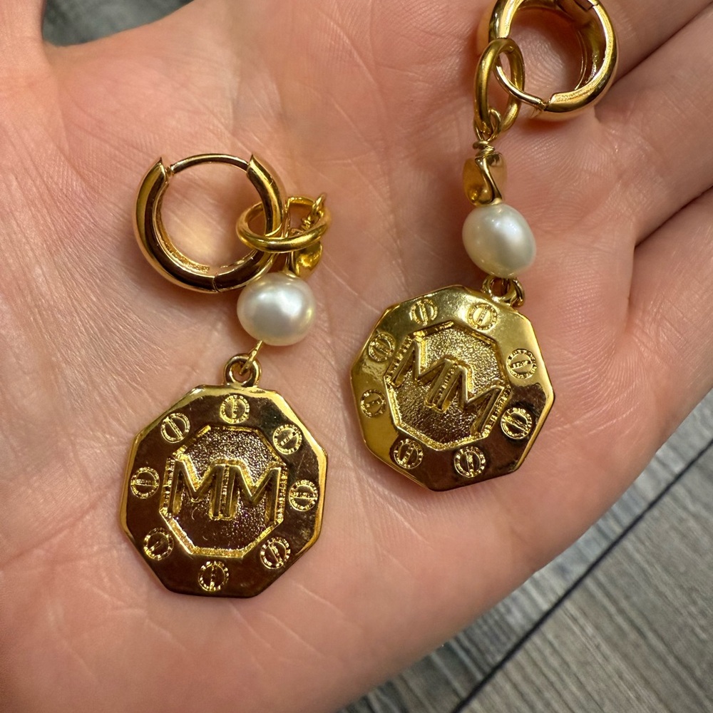 Mayamar Gold and Pearl Statement Earrings